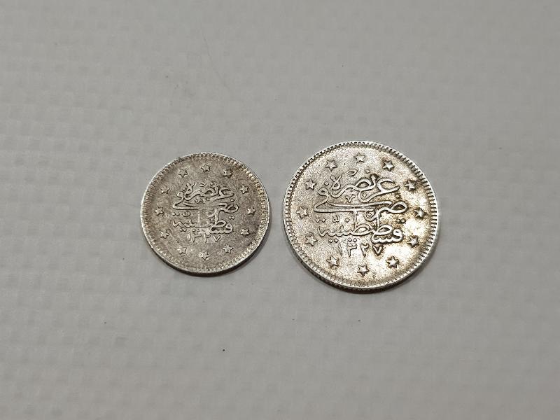 SULTAN MEHMET REŞAT HAN DÖNEMİ GÜMÜŞ 1 VE 2 KURUŞ
