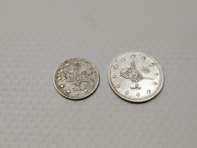 SULTAN MEHMET REŞAT HAN DÖNEMİ GÜMÜŞ 1 VE 2 KURUŞ