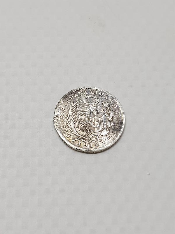 1912 PERU YARIM DİNERO GÜMÜŞ PARA