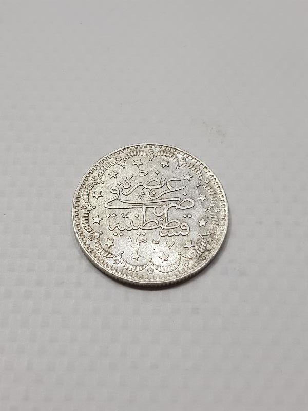 SULTAN MEHMET REŞAT HAN DÖNEMİ GÜMÜŞ 5 KURUŞ MECİDİYE