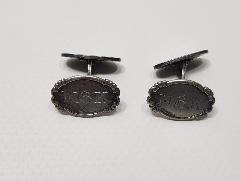 ANTİKA MSK İNSİYALLİ GÜMÜŞ KOL DÜĞMESİ