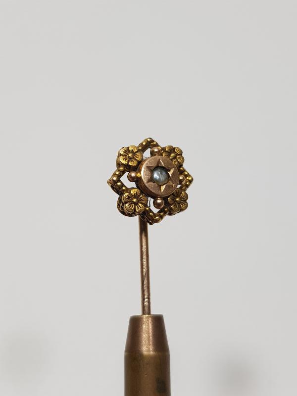 ART NOUVEAU ALTIN KAPLAMA İĞNE BROŞ