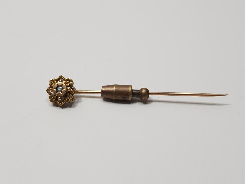 ART NOUVEAU ALTIN KAPLAMA İĞNE BROŞ