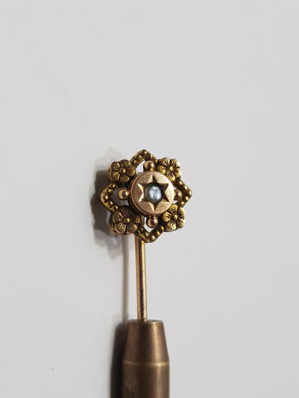 ART NOUVEAU ALTIN KAPLAMA İĞNE BROŞ