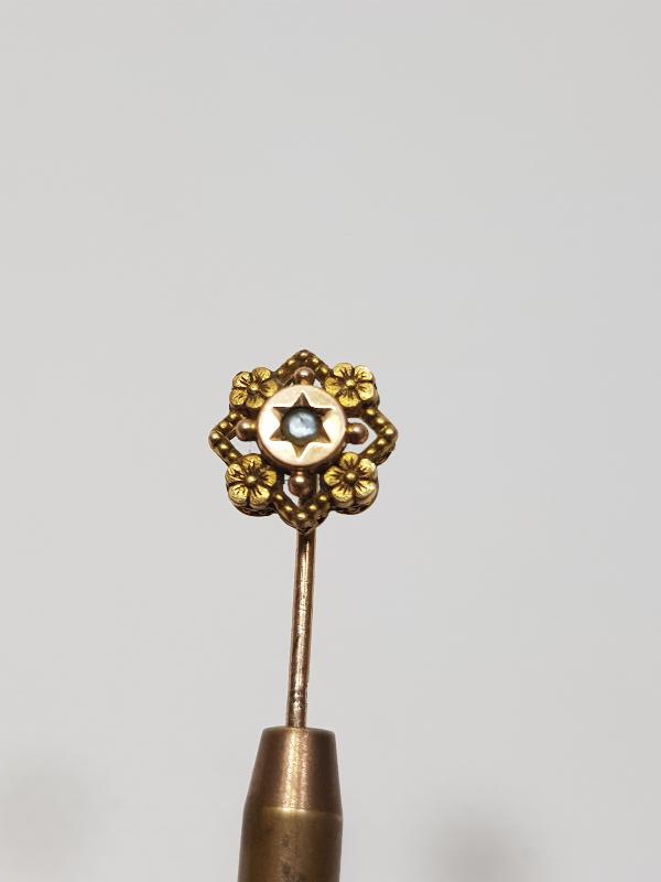 ART NOUVEAU ALTIN KAPLAMA İĞNE BROŞ