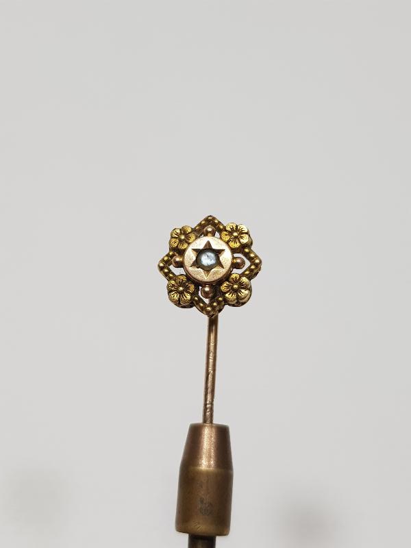 ART NOUVEAU ALTIN KAPLAMA İĞNE BROŞ