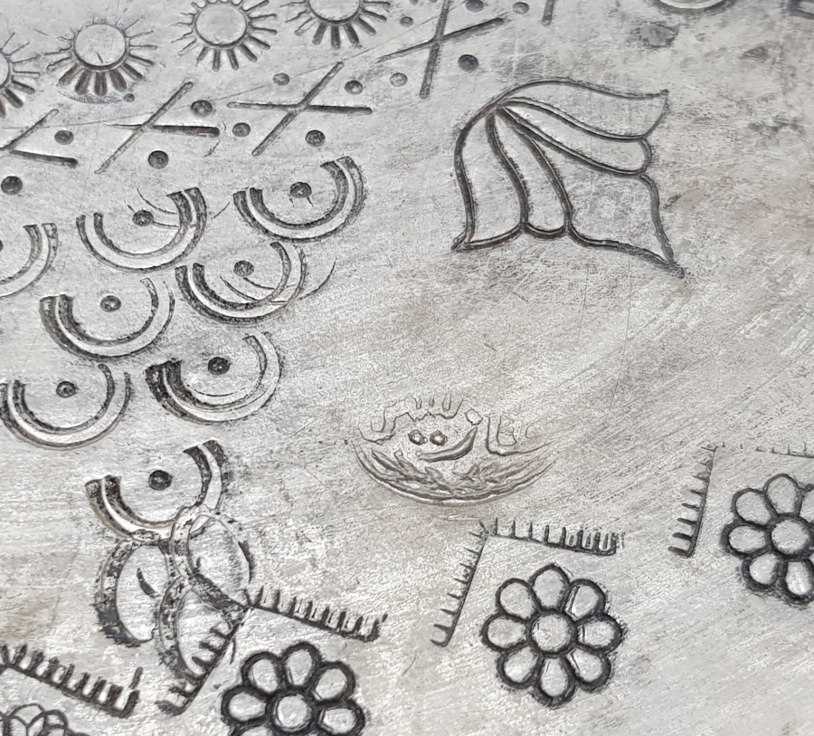 ÜZERİ USTA DAMGALI OSMANLI DÖNEMİ NADİR EDİRNE İŞİ KAHVE TEPSİSİ