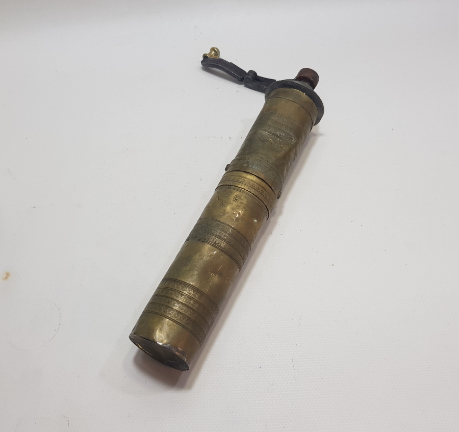 1920 TARİHLİ ÜZERİ RUMCA EMTİNA- İZMİR YAZILI ÇOK NADİR USTA DAMGALI KAHVE DEĞİRMENİ