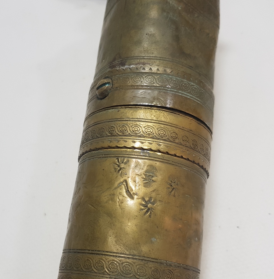 1920 TARİHLİ ÜZERİ RUMCA EMTİNA- İZMİR YAZILI ÇOK NADİR USTA DAMGALI KAHVE DEĞİRMENİ