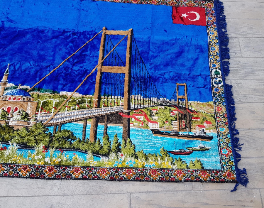 BOĞAZ KÖPRÜSÜ GÖRSELLİ ANTİKA DUVAR HALISI