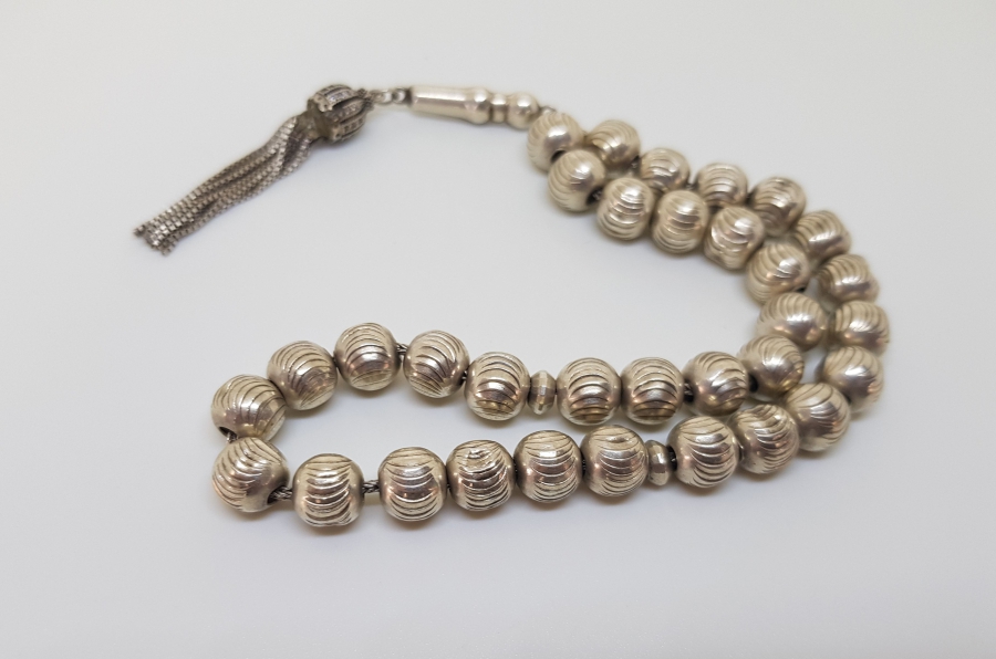 ÖZEL YAPIM KARPUZ DİLİMİ MODELİ BÜYÜK BOY GÜMÜŞ TESPİH