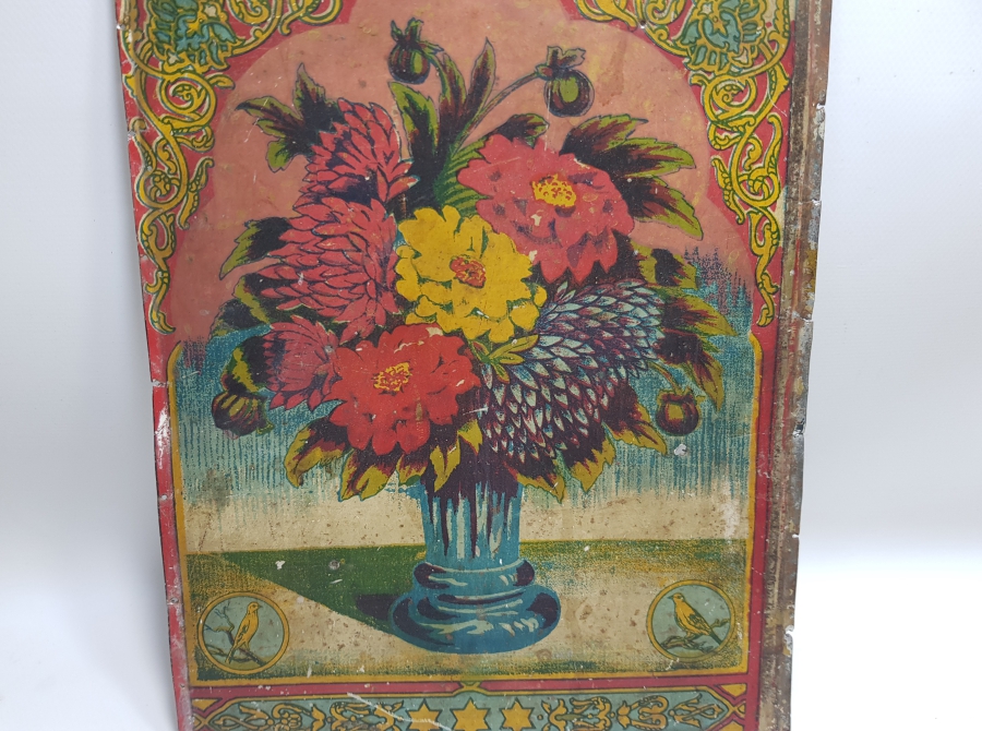 SAKSI ÇİÇEĞİ MODEL OSMANLI DÖNEMİ TENEKE SANDIK ÖNÜ PARÇASI