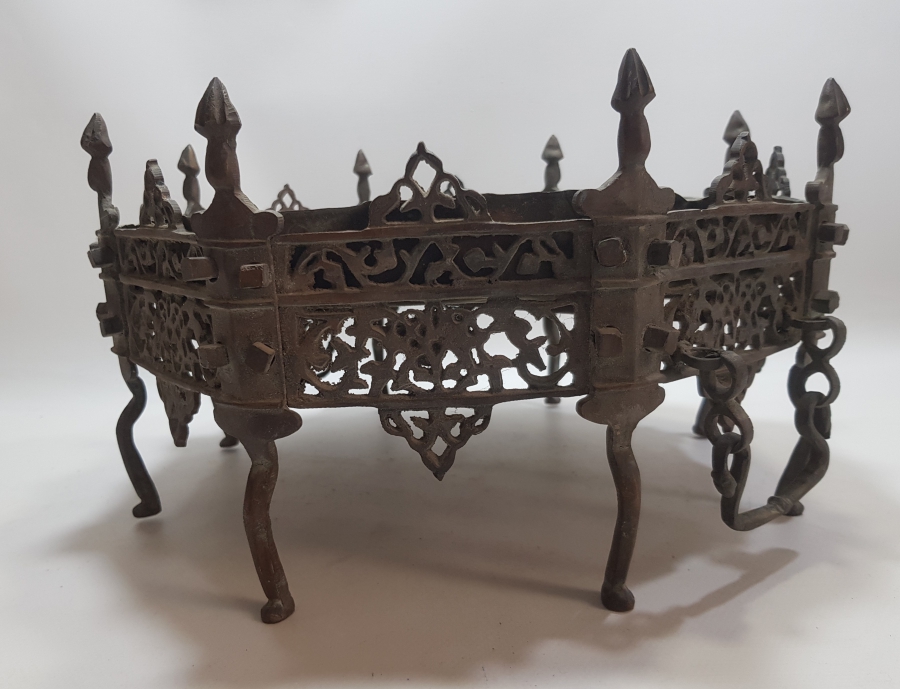 OSMANLI DÖNEMİ BRONZDAN MAMUL ÇOK NADİR KAHVE - KESTANE MANGALI