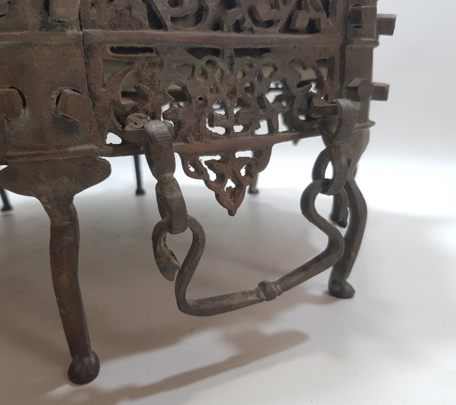 OSMANLI DÖNEMİ BRONZDAN MAMUL ÇOK NADİR KAHVE - KESTANE MANGALI