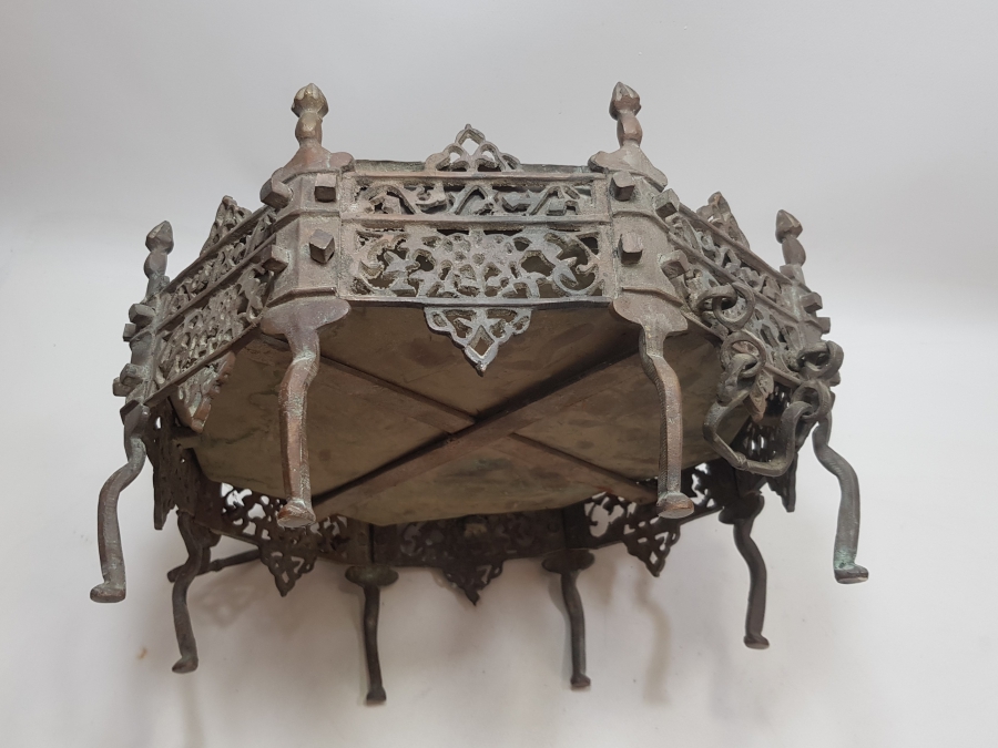 OSMANLI DÖNEMİ BRONZDAN MAMUL ÇOK NADİR KAHVE - KESTANE MANGALI