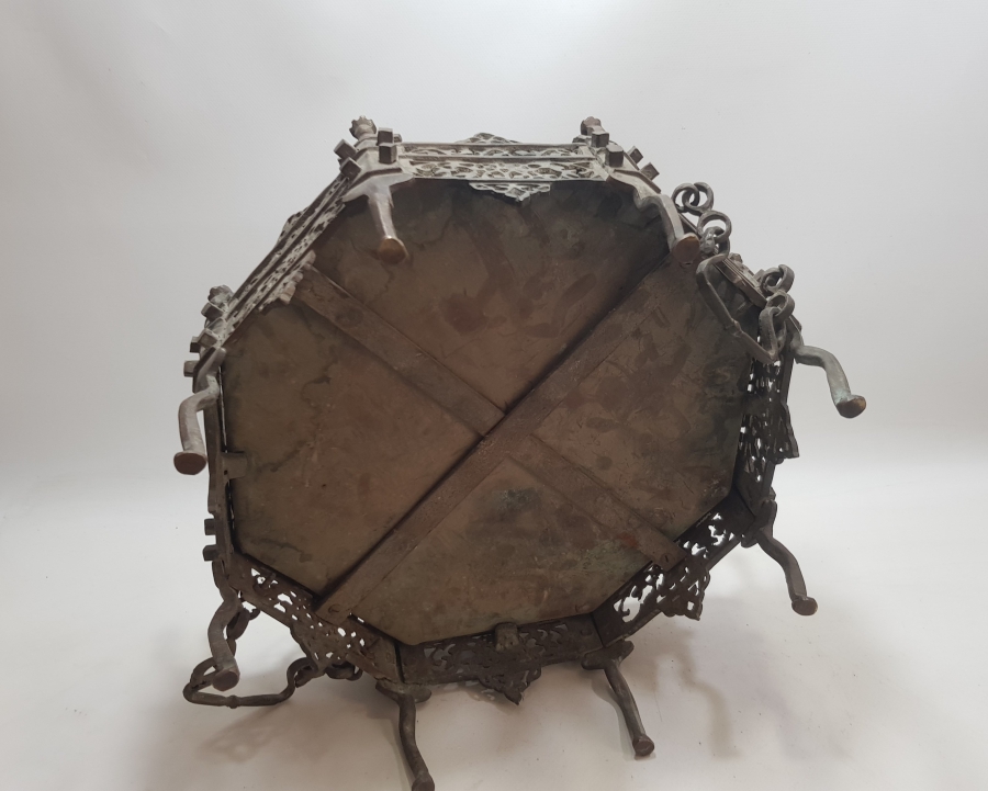 OSMANLI DÖNEMİ BRONZDAN MAMUL ÇOK NADİR KAHVE - KESTANE MANGALI