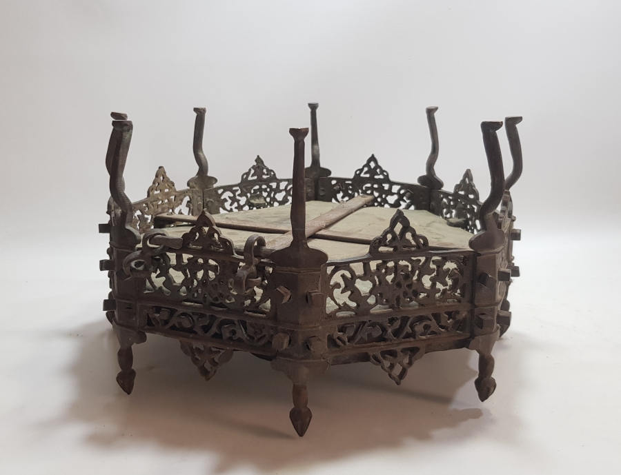 OSMANLI DÖNEMİ BRONZDAN MAMUL ÇOK NADİR KAHVE - KESTANE MANGALI