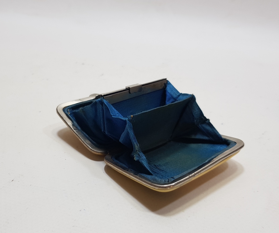 GÜMÜŞ VE SEDEF ÇAKMA İŞÇİLİKLİ OSMANLI DÖNEMİ AY YILDIZLI BAKALİT CÜZDAN