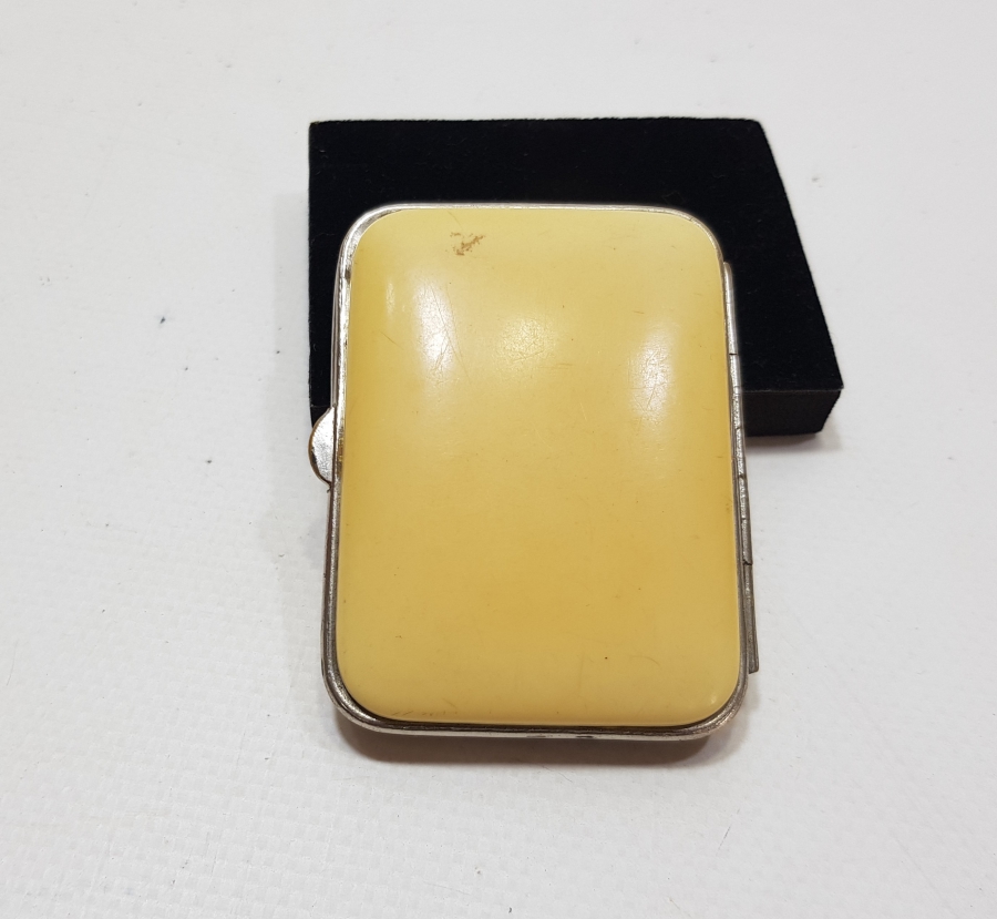 GÜMÜŞ VE SEDEF ÇAKMA İŞÇİLİKLİ OSMANLI DÖNEMİ AY YILDIZLI BAKALİT CÜZDAN