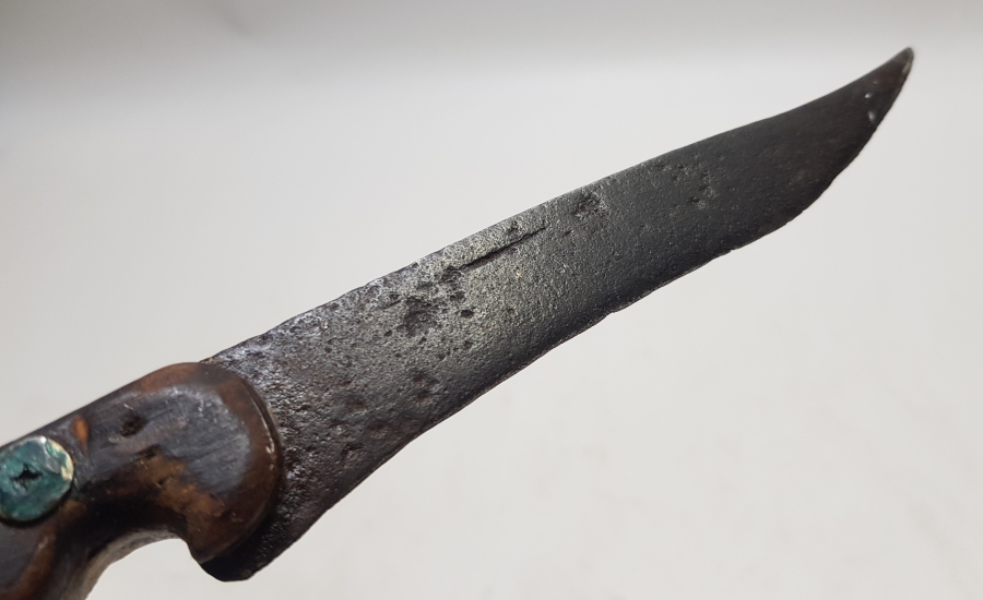 OSMANLI DÖNEMİ BOYNUZ SAPLI YILAN DİLLİ KARADENİZ BİTİRİM KAMASI