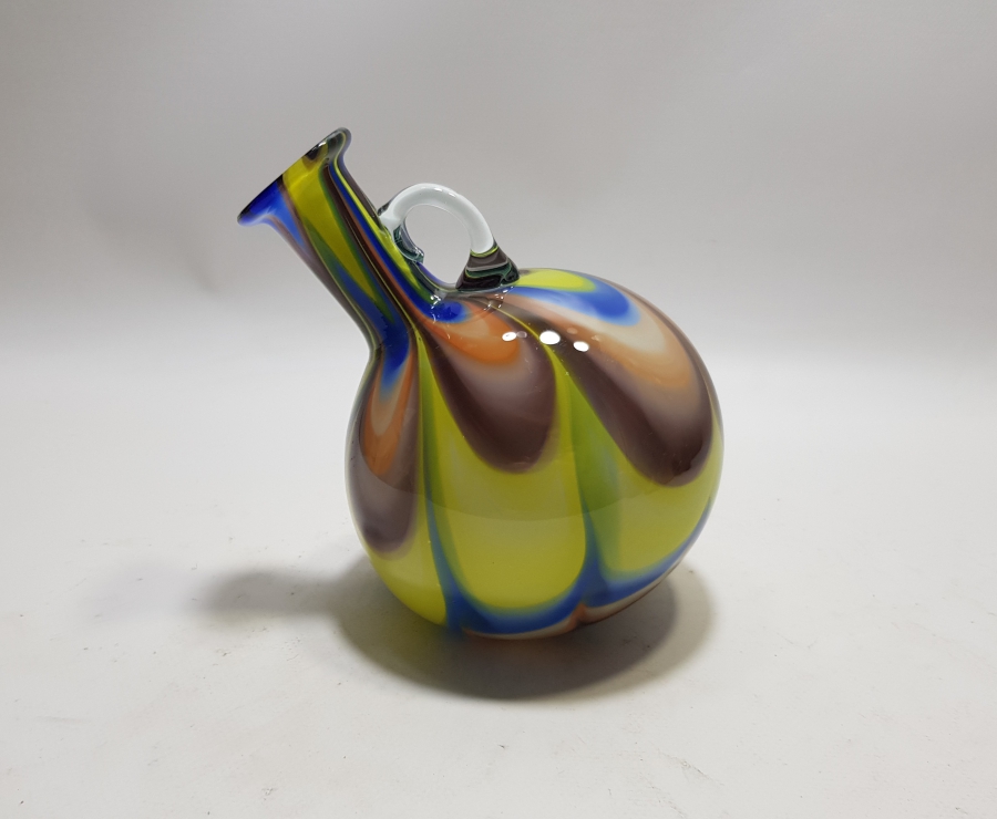 ÜFLEME CAMDAN MAMUL ANTİKA MURANO DEKORATİF VAZO