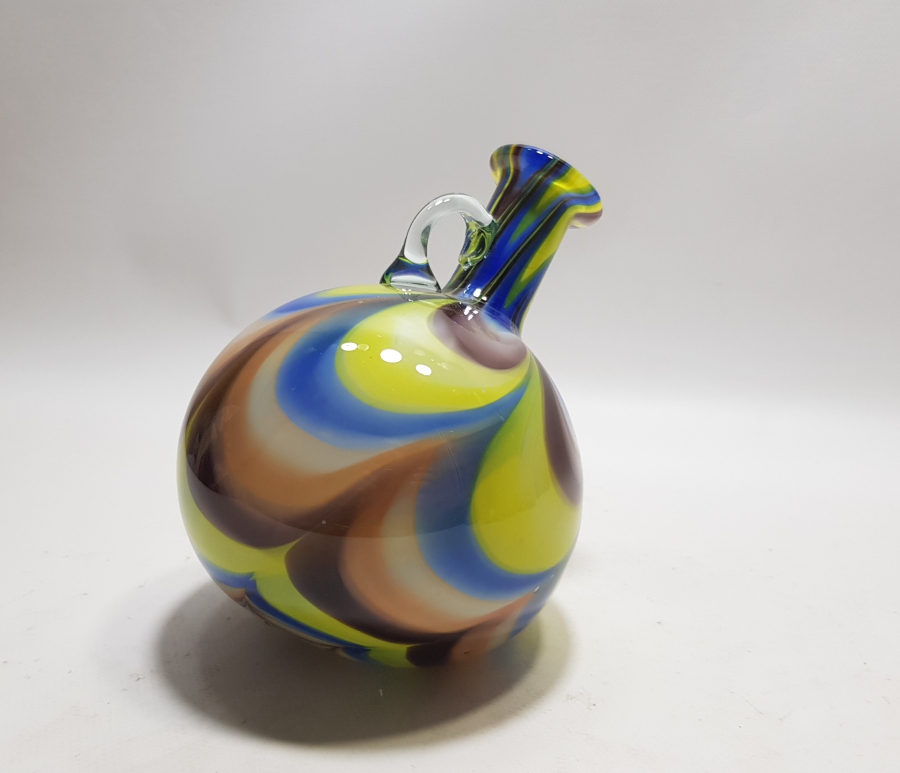 ÜFLEME CAMDAN MAMUL ANTİKA MURANO DEKORATİF VAZO