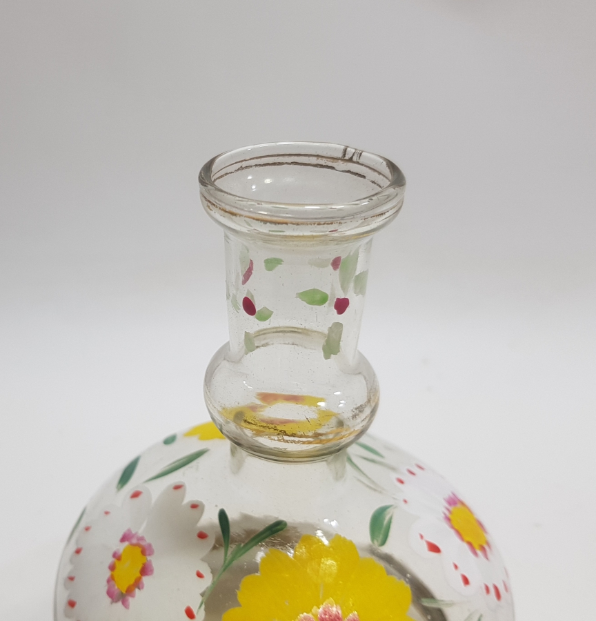 ALTIN VARAKLI VE EL BOYAMA ANTİKA CAM LİKÖR TAKIMI