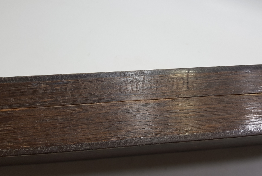 CONSTANTİNOPLE YAZILI OSMANLI DÖNEMİ BÜYÜK BOY AHŞAP SERVİS KAŞIĞI KUTUSU