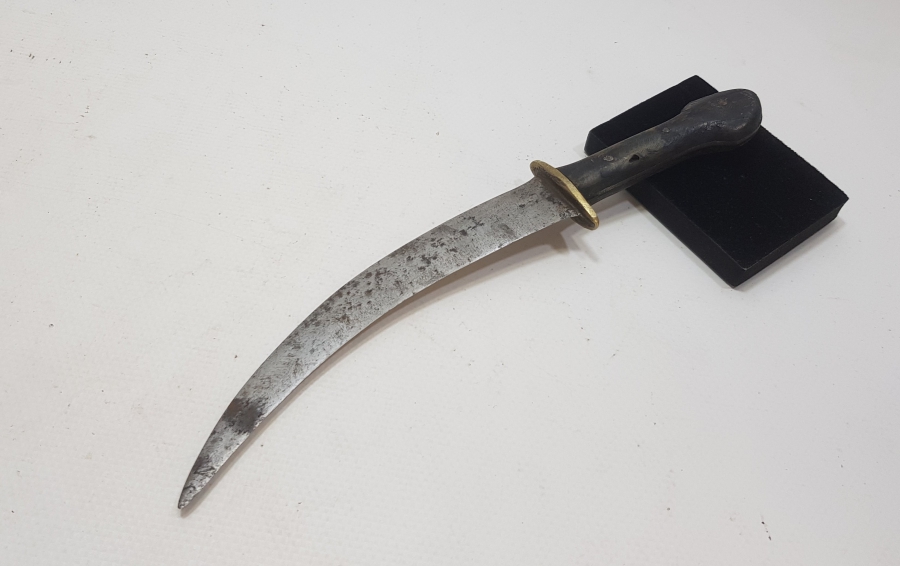 OSMANLI DÖNEMİ NADİR FORMDA BOYNUZ SAPLI HANÇER