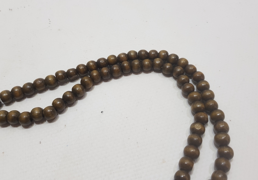 İÇİNDE KABE-İ ŞERİF GÖRSELİ BULUNAN MİKRO FOTOĞRAFLI OSMANLI DÖNEMİ AHŞAP NAMAZ TESPİHİ