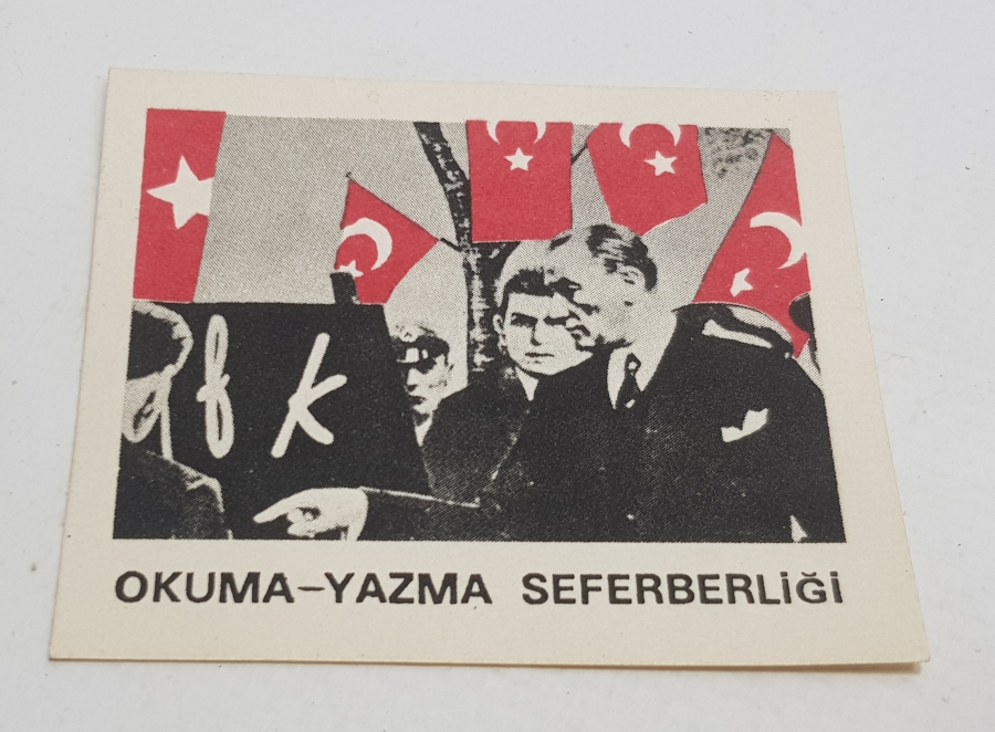 CUMHURİYET BAŞLARI ÇOK NADİR OKUMA-YAZMA SEFERBERLİĞİ KAĞIT YAKA ROZETİ