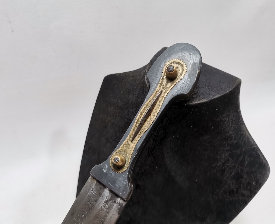 ÜZERİ BOYDAN BOYA OSMANLICA YAZILI OSMANLI DÖNEMİ BÜYÜK BOY ÇOK NADİR ÇERKES KAMASI