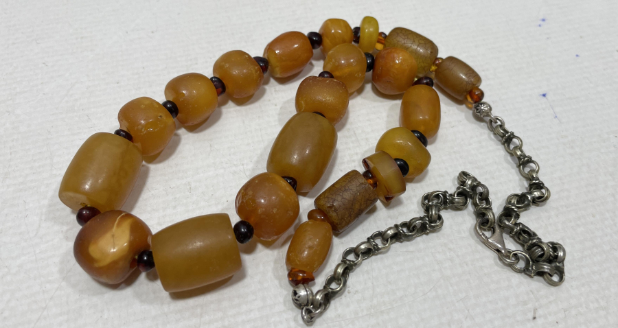 AŞIK ZİNCİRİYLE ERKEN DÖNEM OSMANLI DAMLA KEHRİBAR GERDANLIK