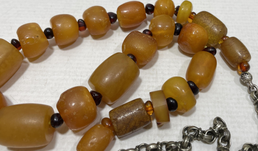 AŞIK ZİNCİRİYLE ERKEN DÖNEM OSMANLI DAMLA KEHRİBAR GERDANLIK