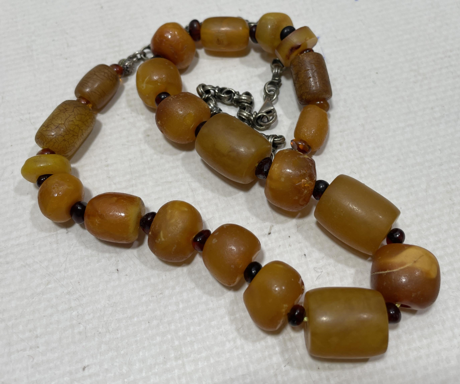 AŞIK ZİNCİRİYLE ERKEN DÖNEM OSMANLI DAMLA KEHRİBAR GERDANLIK