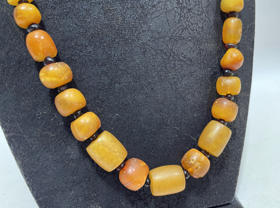 AŞIK ZİNCİRİYLE ERKEN DÖNEM OSMANLI DAMLA KEHRİBAR GERDANLIK