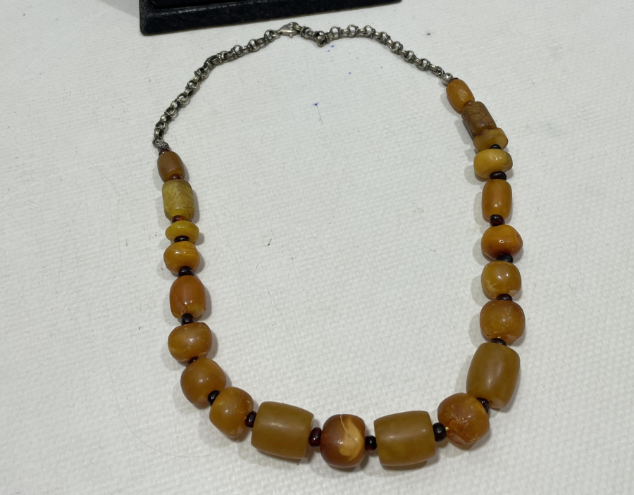 AŞIK ZİNCİRİYLE ERKEN DÖNEM OSMANLI DAMLA KEHRİBAR GERDANLIK