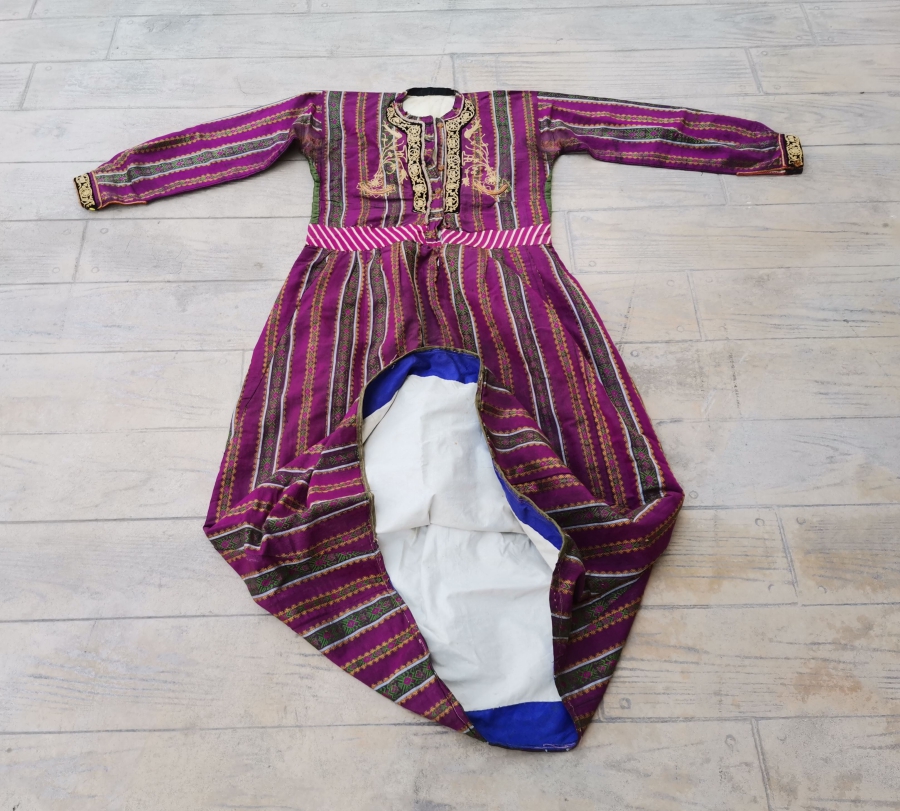 OSMANLI DÖNEMİ HEREKE İŞİ YÜKSEK KONDİSYONDA İPEK GELİNLİK