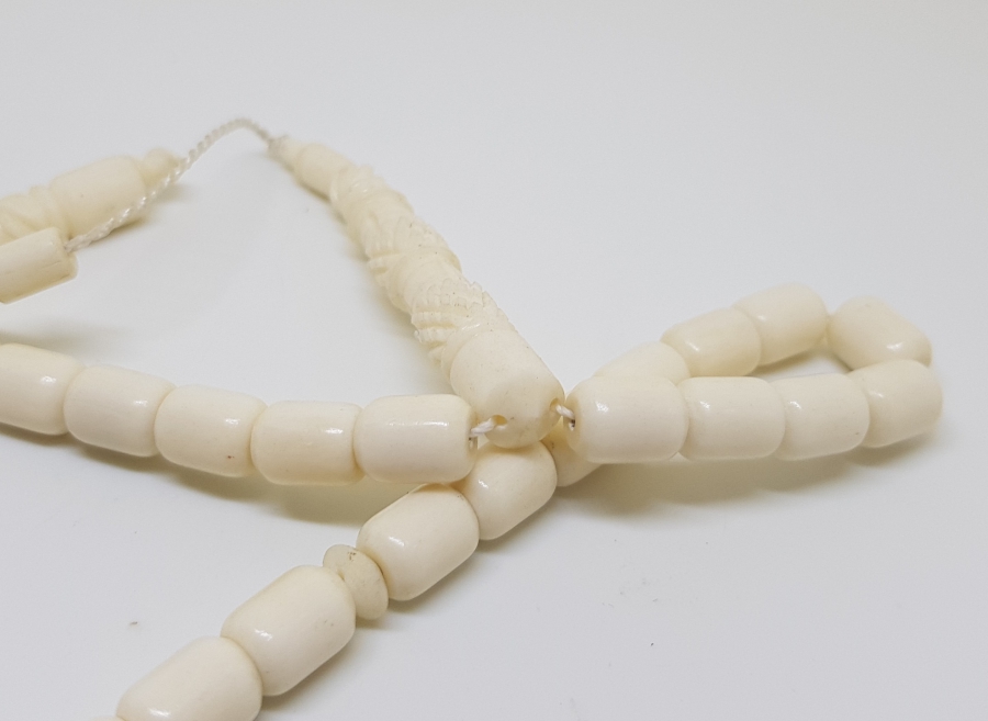 İMAMESİ DERVİŞ SİKKESİ FORMUNDA YAPILMIŞ 33LÜ KEMİK TESPİH