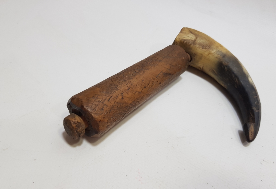 OSMANLI DÖNEMİ AHŞAP VE BOYNUZDAN YAPILMIŞ ÇOK NADİR ELÇEK