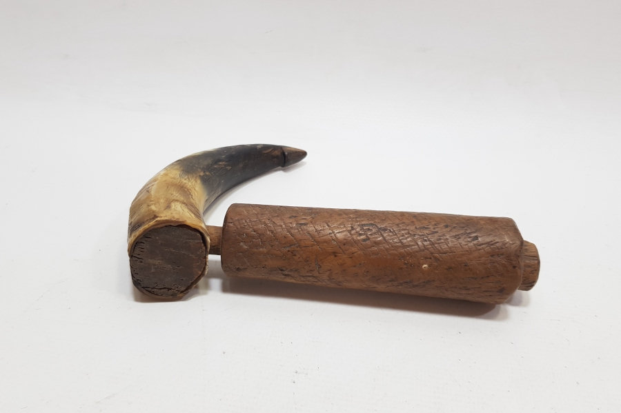 OSMANLI DÖNEMİ AHŞAP VE BOYNUZDAN YAPILMIŞ ÇOK NADİR ELÇEK