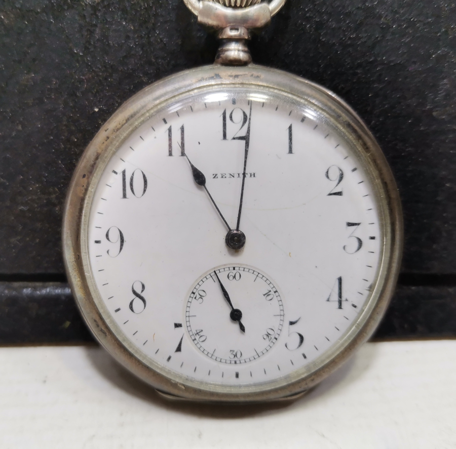 OSMANLI DÖNEMİ GÜMÜŞ KASA ZENİTH MARKA ÇOK NADİR KURMALI CEP SAATİ