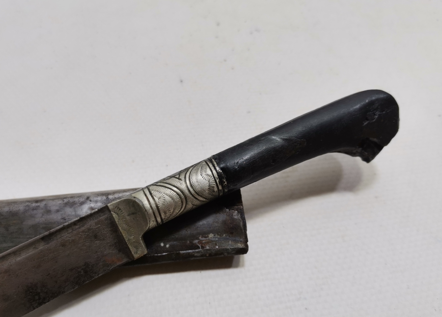 ORİJİNAL KININDA OSMANLI DÖNEMİ SÜRMENE İŞİ BOYNUZ SAPLI VE SAVAT İŞÇİLİKLİ KAMA