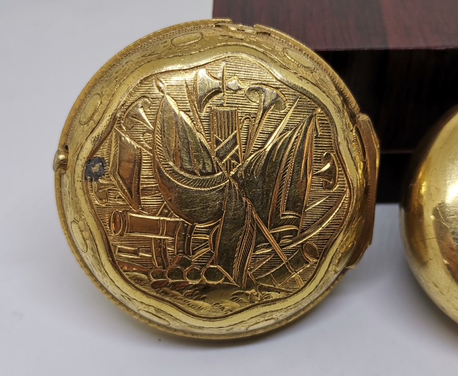 1800 BAŞLARI MARKWİCK MARKAM USTA YAPIMI İKİ KASALI TOMBAK CEP SAATİ