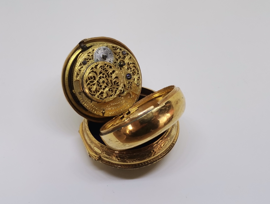 1800 BAŞLARI MARKWİCK MARKAM USTA YAPIMI İKİ KASALI TOMBAK CEP SAATİ