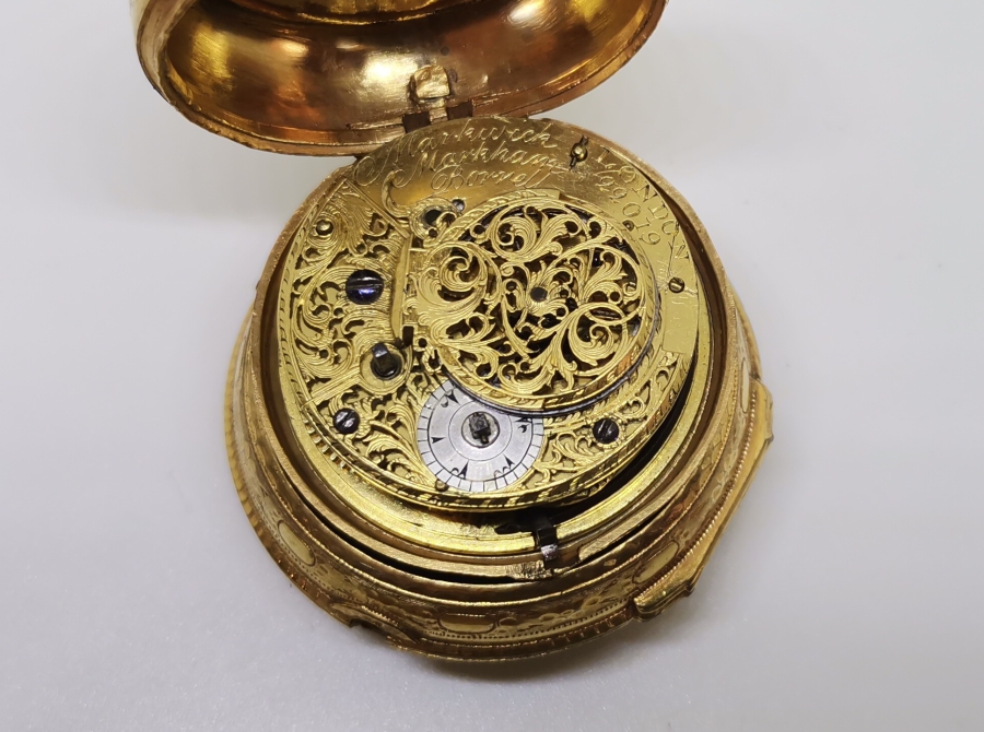 1800 BAŞLARI MARKWİCK MARKAM USTA YAPIMI İKİ KASALI TOMBAK CEP SAATİ