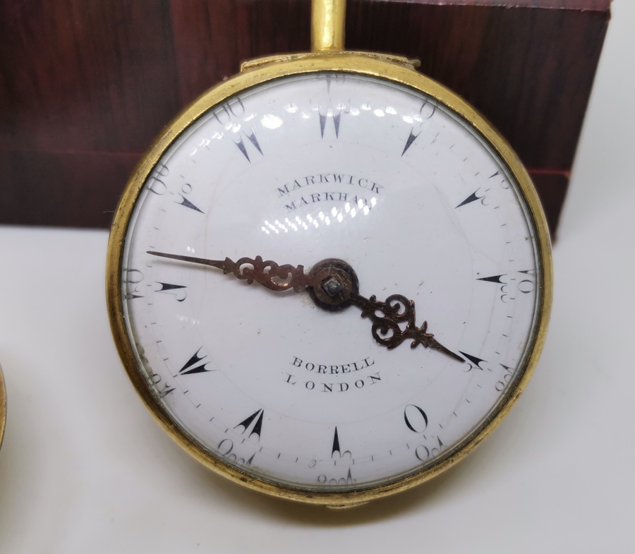 1800 BAŞLARI MARKWİCK MARKAM USTA YAPIMI İKİ KASALI TOMBAK CEP SAATİ