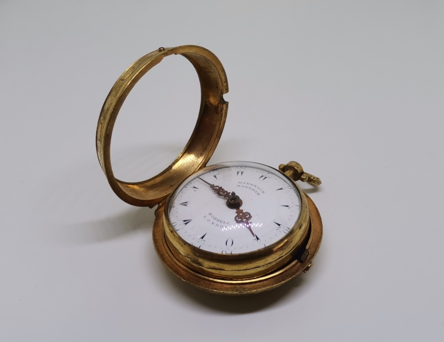 1800 BAŞLARI MARKWİCK MARKAM USTA YAPIMI İKİ KASALI TOMBAK CEP SAATİ