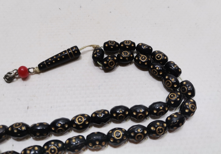 ÜZERİ ALTIN VERMEYLİ BEYKOZ İŞİ ÇOK NADİR 33LÜ TESPİH