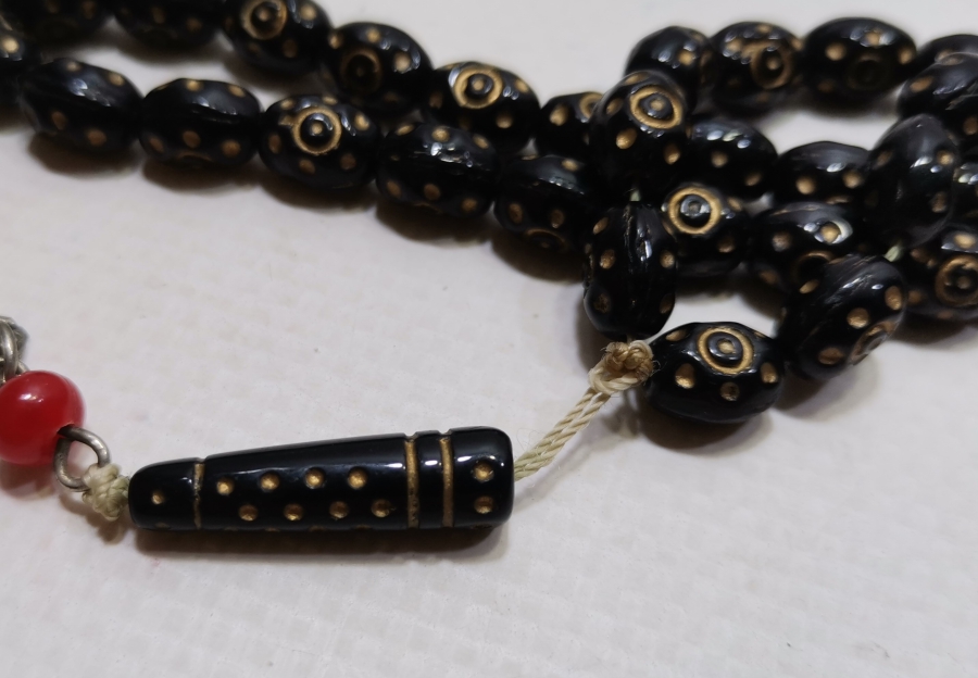 ÜZERİ ALTIN VERMEYLİ BEYKOZ İŞİ ÇOK NADİR 33LÜ TESPİH